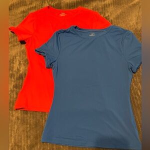 Buttery Soft Crew Neck Shirt - Short Sleeve Shirts (2) Red & Blue - Small